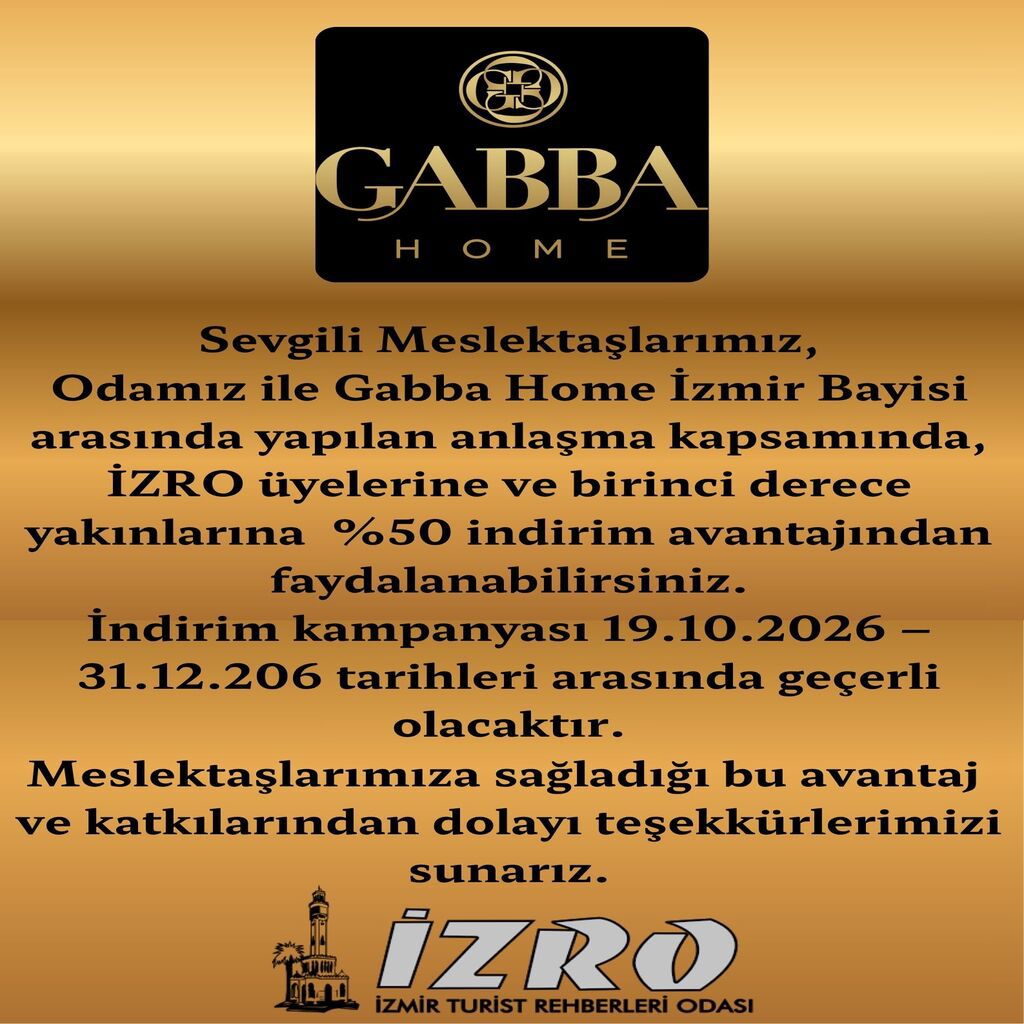 Odamız ile Gabba Home İzmir Bayisi arasında yapılan anlaşma 